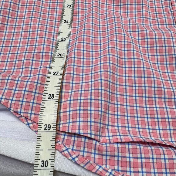 Vineyard Vines Performance Slim Fit Murray Shirt XL Pink Blue Plaid Stretch - Picture 6 of 8